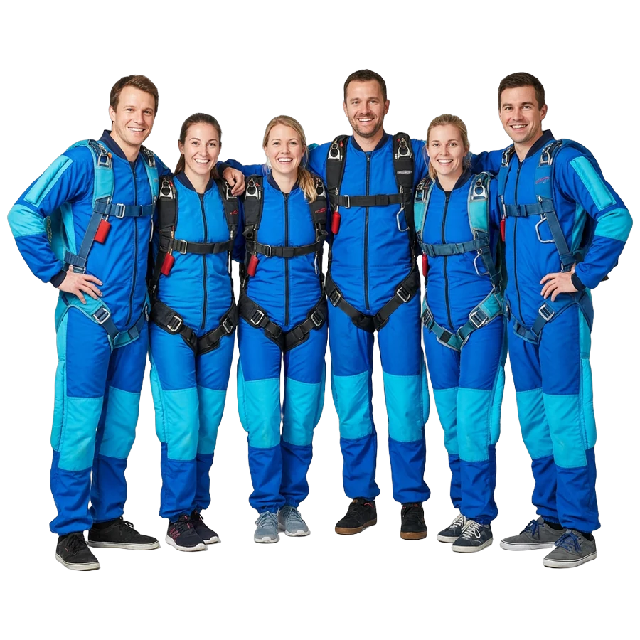 Tandemparachutesprong als bedrijfsevenement & groepen maar ook bijzondere gelegenheden zoals bruiloften en vrijgezellenfeesten